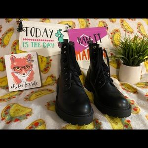 Madden Girl Black Combat Boots